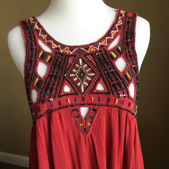 Forever 21 Trapeze Boho Swing Dress with Beads - Picture 5 of 7